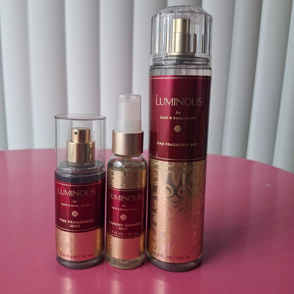 Bath & Body Works LUMINOUS Fragrance Mist & Shimmer Mist Set of 3 Retired